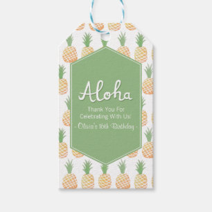Aloha Luau ananas patroon dank u cadeau Labels Cadeaulabel
