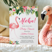 Aloha Luau Baby shower Tropische Floral Flamingo Kaart