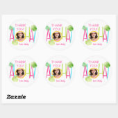 Aloha Luau Birthday Tropical Photo Ronde Sticker (Vel)