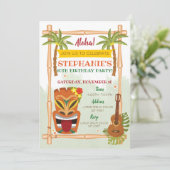 Aloha Luau Birthday Uitnodiging (Staand voorkant)