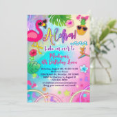 Aloha Luau Birthday Uitnodiging (Staand voorkant)