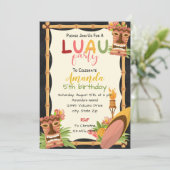 Aloha Luau Birthday Uitnodiging (Staand voorkant)