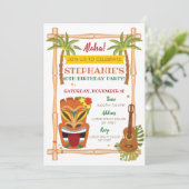 Aloha Luau Birthday Uitnodiging (Staand voorkant)