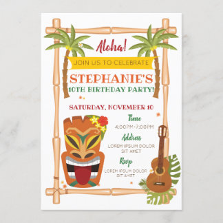 Aloha Luau Birthday Uitnodiging