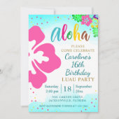 Aloha Luau Feest Tropische Hibiscus Verjaardag Kaart (Voorkant)