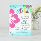 Aloha Luau Feest Tropische Hibiscus Verjaardag Kaart (Staand voorkant)