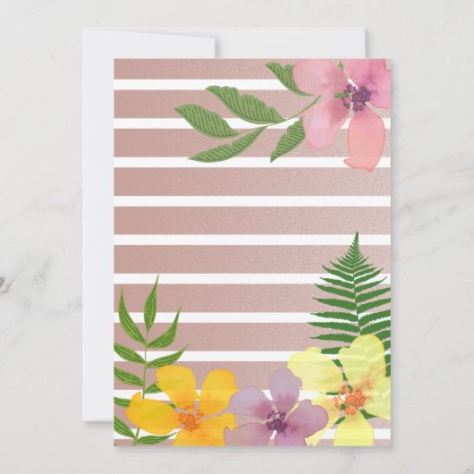 Aloha Luau Flamingo Verjaardag Kaart (Achterkant)