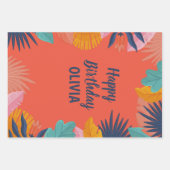 Aloha Luau gepersonaliseerde naam Meisje zomer ver Inpakpapier Vel (Voorkant 2)