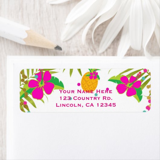 Aloha Luau Girls Tropical Birthday Party Etiket (Insitu)