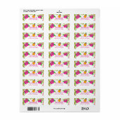 Aloha Luau Girls Tropical Birthday Party Etiket (Full Sheet)