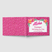 Aloha Luau Hawaiian Tropical Hibiscus Glitter Gastenboek (Volledig)