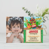 Aloha Luau Hawaiian Tropical Summer Birthday Foto Kaart (Staand voorkant)