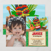 Aloha Luau Hawaiian Tropical Summer Birthday Foto Kaart (Voorkant / Achterkant)
