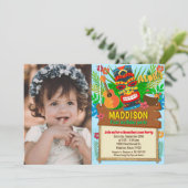 Aloha Luau Hawaiian Tropical Summer Birthday Foto Kaart (Staand voorkant)