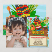 Aloha Luau Hawaiian Tropical Summer Birthday Foto Kaart (Voorkant / Achterkant)