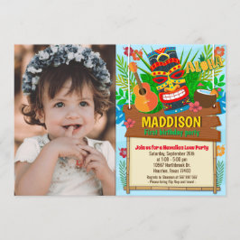 Aloha Luau Hawaiian Tropical Summer Birthday Foto Kaart