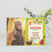 Aloha Luau Hawaiian Tropical Summer Birthday Foto Kaart (Staand voorkant)