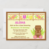 Aloha luau hibiscus op feestelijke feestdag kaart (Voorkant)