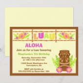 Aloha luau hibiscus op feestelijke feestdag kaart (Voorkant / Achterkant)