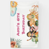 Aloha Luau Kids Birthday Spandoek (Verticaal)