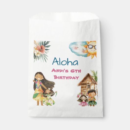 Aloha Luau Kinderverjaardag  Bedankzakje (Voorkant)