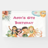 Aloha Luau Kinderverjaardag Spandoek (Horizontaal)