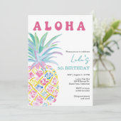 Aloha Luau Kinderverjaardagsfeest Uitnodiging (Staand voorkant)