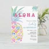 Aloha Luau Kinderverjaardagsfeest Uitnodiging (Staand voorkant)