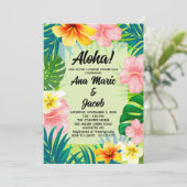 Aloha Luau Koppel Bruiloft Uitnodiging (Staand voorkant)