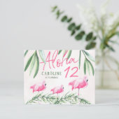 Aloha luau Laten we Flamingle tropisch verjaardags Briefkaart (Staand voorkant)