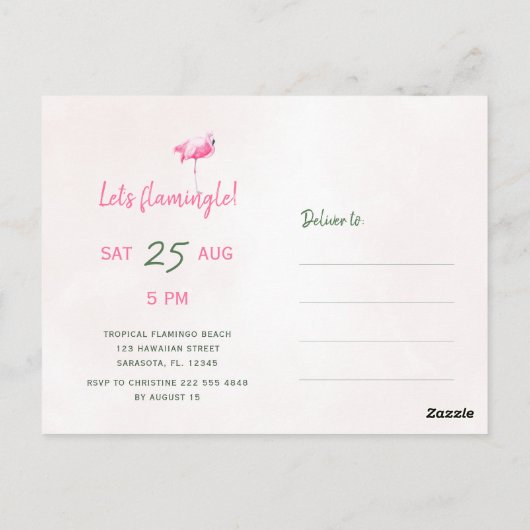 Aloha luau Laten we Flamingle tropisch verjaardags Briefkaart (Achterkant)