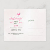 Aloha luau Laten we Flamingle tropisch verjaardags Uitnodiging Briefkaart (Achterkant)