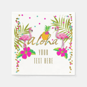 Aloha Luau Meisjes Tropisch Flamingo Feest Servet