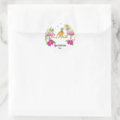 Aloha Luau Meisjes Tropische Flamingo Party Favor Ronde Sticker (Tas)