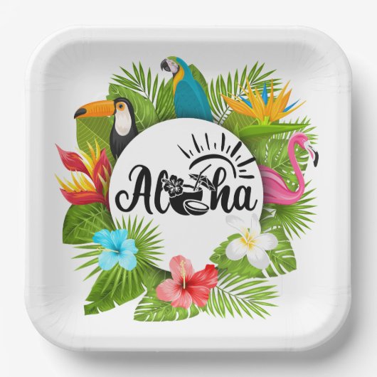Aloha Luau  Papieren Bordje (Voorkant)
