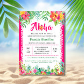 Aloha Luau Party Tropical Afstuderen Invitation Kaart