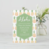 Aloha Luau Pineapple Birthday Party Invitations Kaart (Staand voorkant)