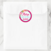 Aloha Luau Roze Tropische Hibiscus Ronde Sticker (Tas)