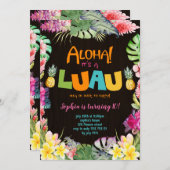Aloha Luau Rustic Tropical Summer Girl Birthday Kaart (Voorkant / Achterkant)
