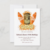 Aloha Luau Tiki Mask Strandfeest Uitnodigingen (Voorkant)
