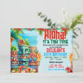Aloha Luau Tiki Verjaardagsfeestje Kaart (Staand voorkant)