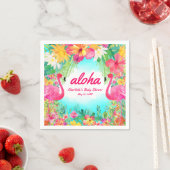 Aloha Luau Tropical Flamingo Baby shower Papier Servet (Insitu)