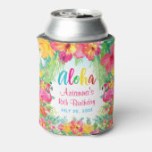 Aloha Luau Tropical Flamingo Birthday Blikjeskoeler (Blikje Achterkant)