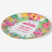Aloha Luau Tropical Flamingo Birthday Party Papieren Bordje (Gekanteld)