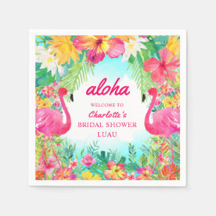 Aloha Luau Tropical Flamingo Vrijgezellenfeest Pap Servet