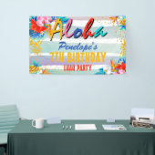 Aloha Luau Tropical Glitter Birthday Party Banner (Beurs)