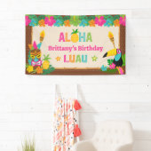 Aloha Luau Tropical Hawaiian Verjaardag Banner (Insitu)