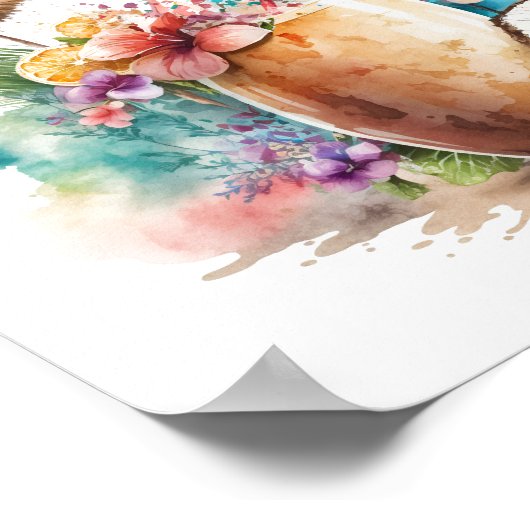 Aloha Luau Tropical Island Beach Graduparty Poster (Hoek)