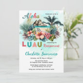 Aloha Luau Tropical Island Beach Retirement Party Kaart (Staand voorkant)