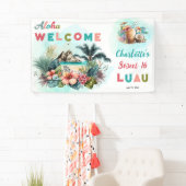 Aloha Luau Tropical Island Beach Sweet 16 Party Spandoek (Insitu)